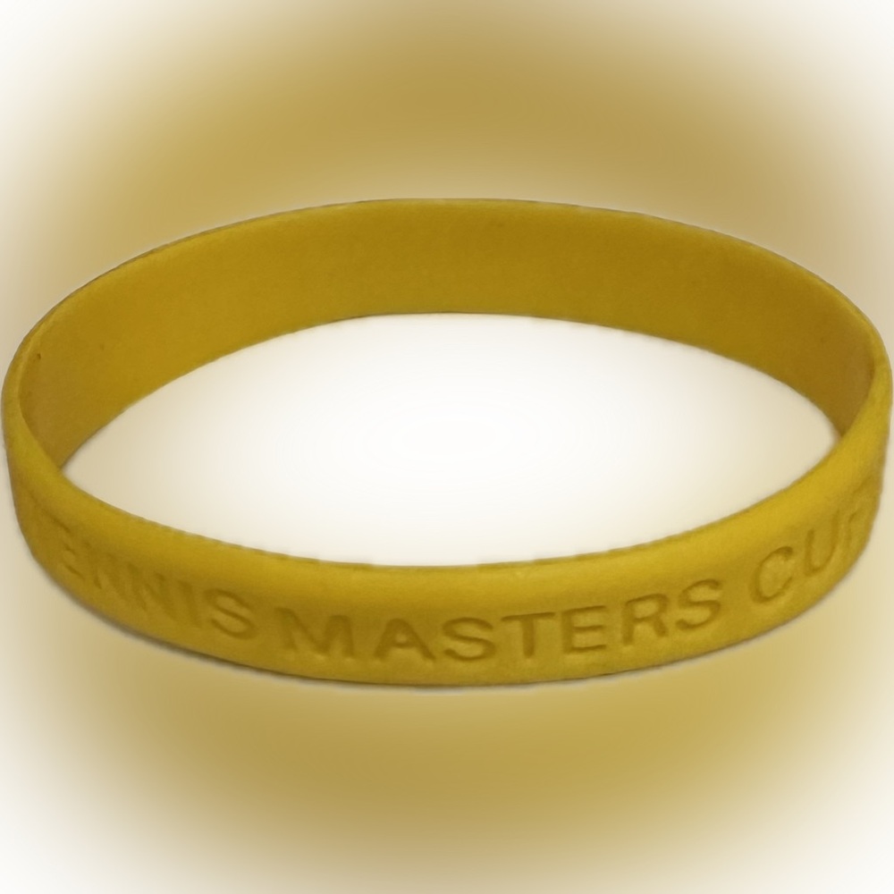 RARE TENNIS MASTERS CUP PEACE OF MIND YELLOW SILICONE BRACELET RUBBER JEWELRY